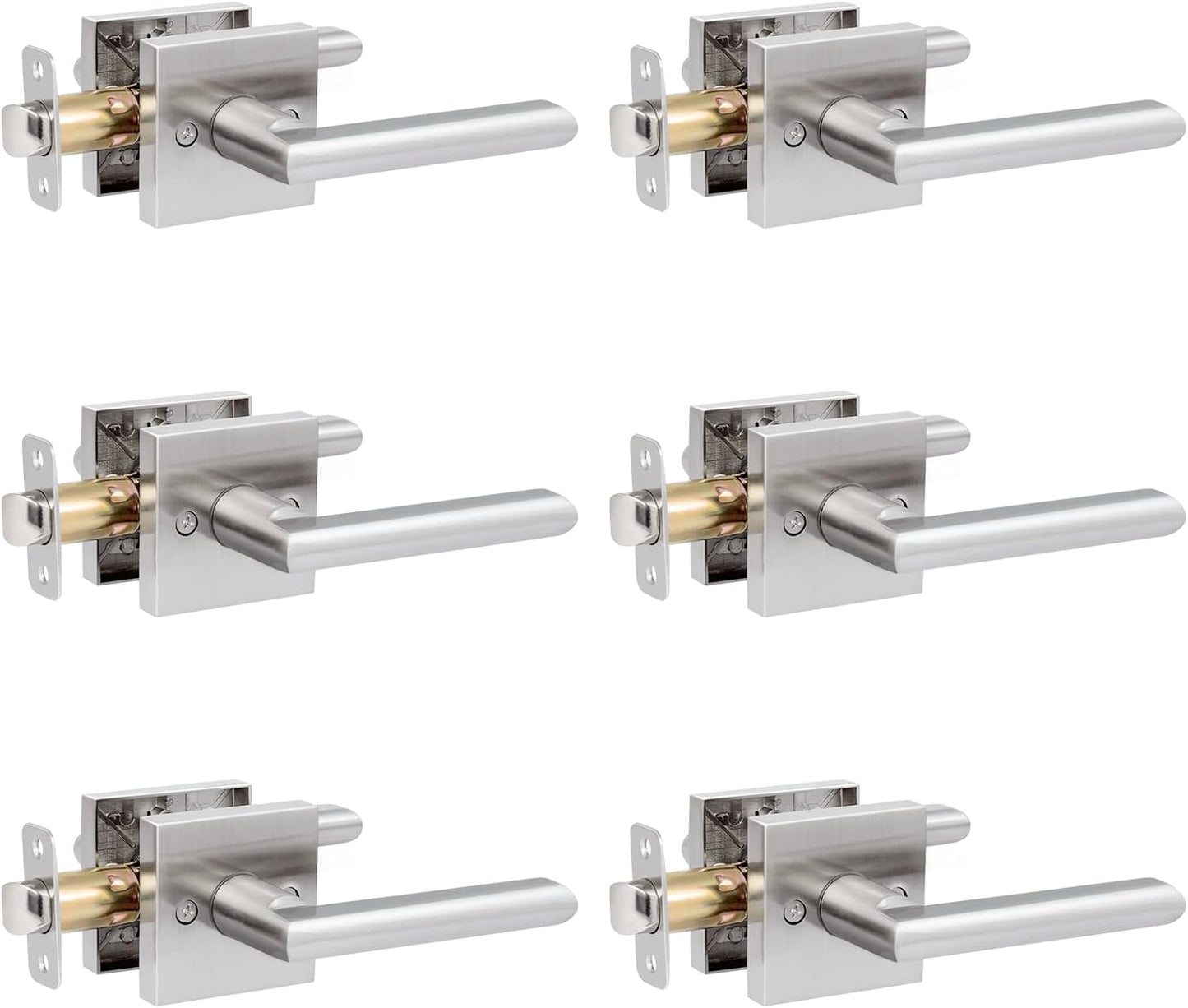 HOSOM 6 Pack Interior Door Levers for Modern Style Homes