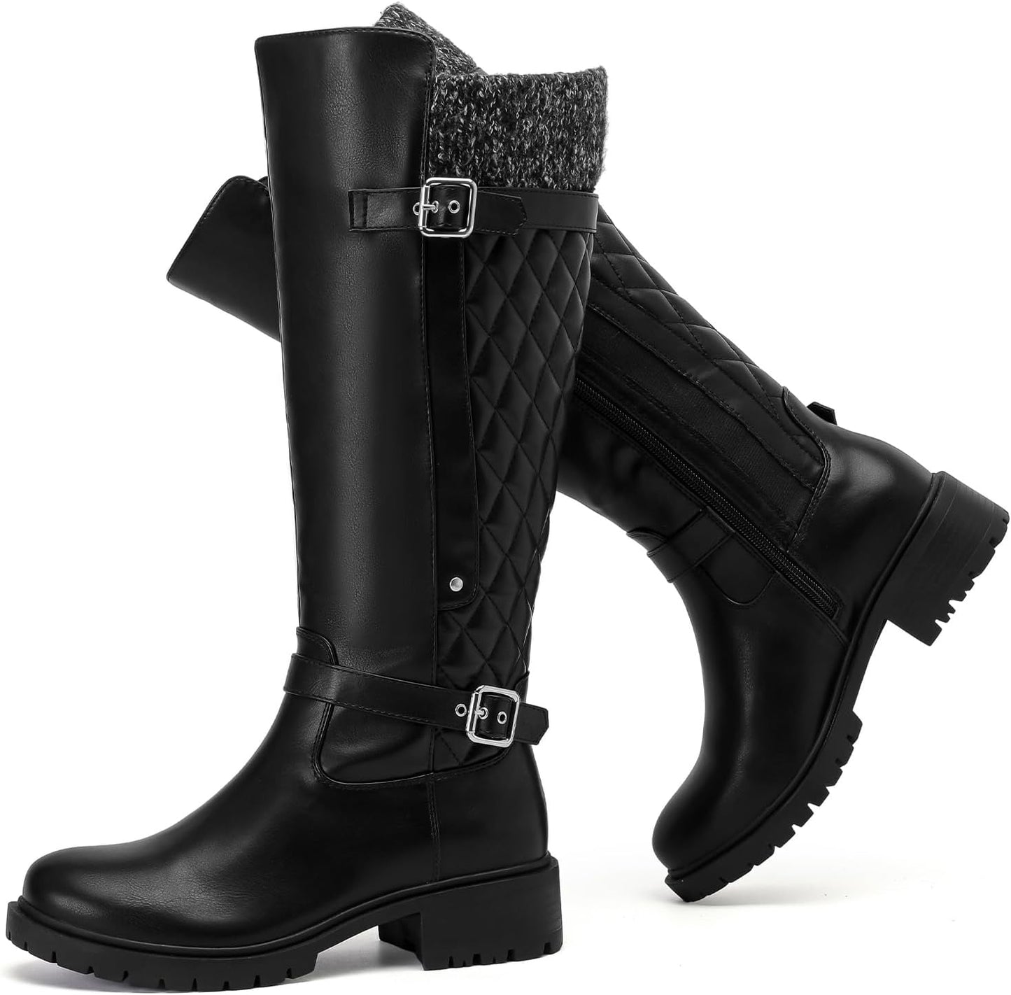 Luoika Women's Extra Wide Calf Knee High Boots for Comfort