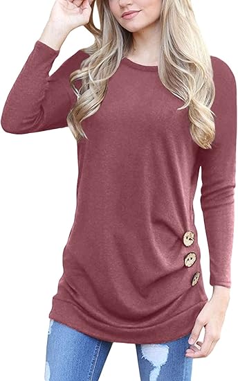 Yincro Women's Casual Long Sleeve Tunic Tops for Fall Fashion