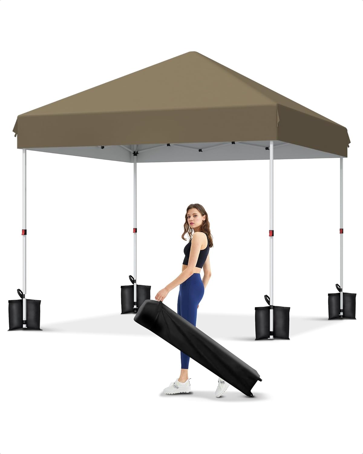 10x10 Pop Up Canopy Tent for Easy One-Person Setup Outdoors