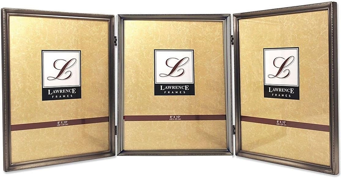 Lawrence Frames Bead Border Design 8 x 10 Triple Pewter Frame