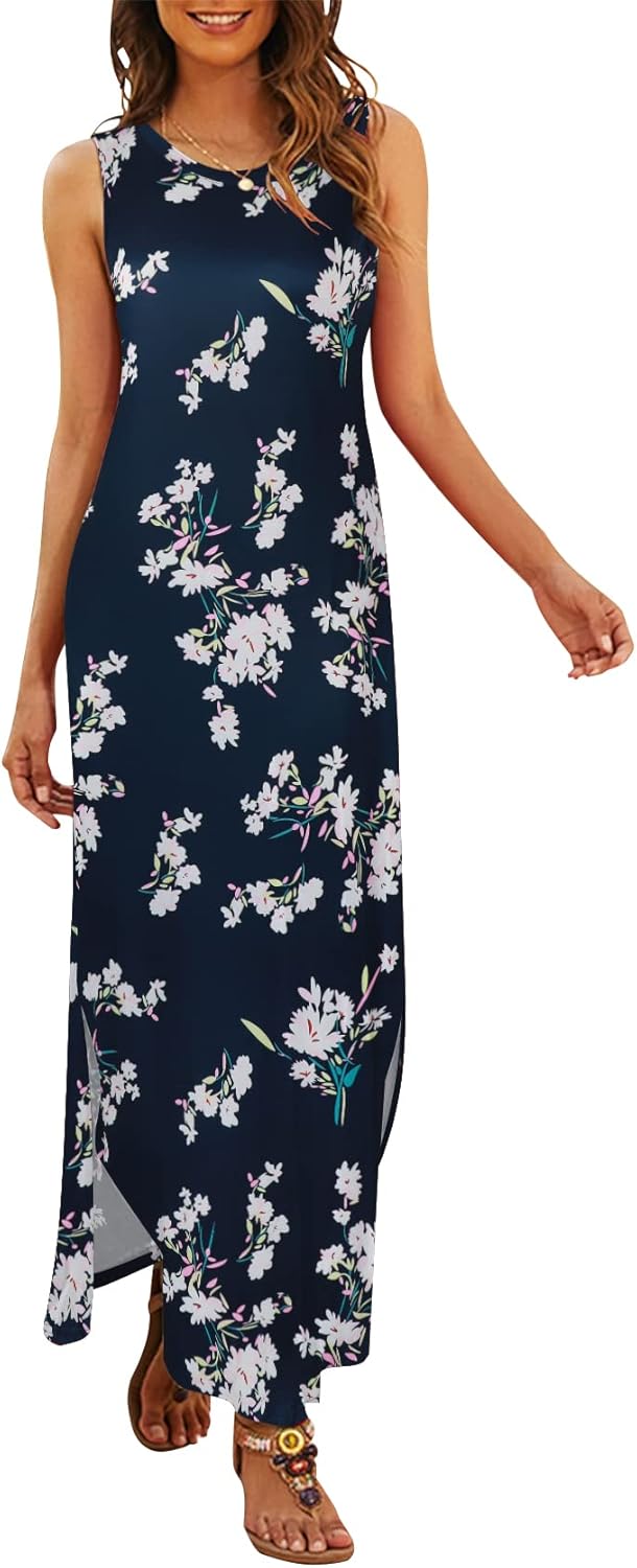 Hount Women's Casual Summer Sleeveless Dress with Pockets