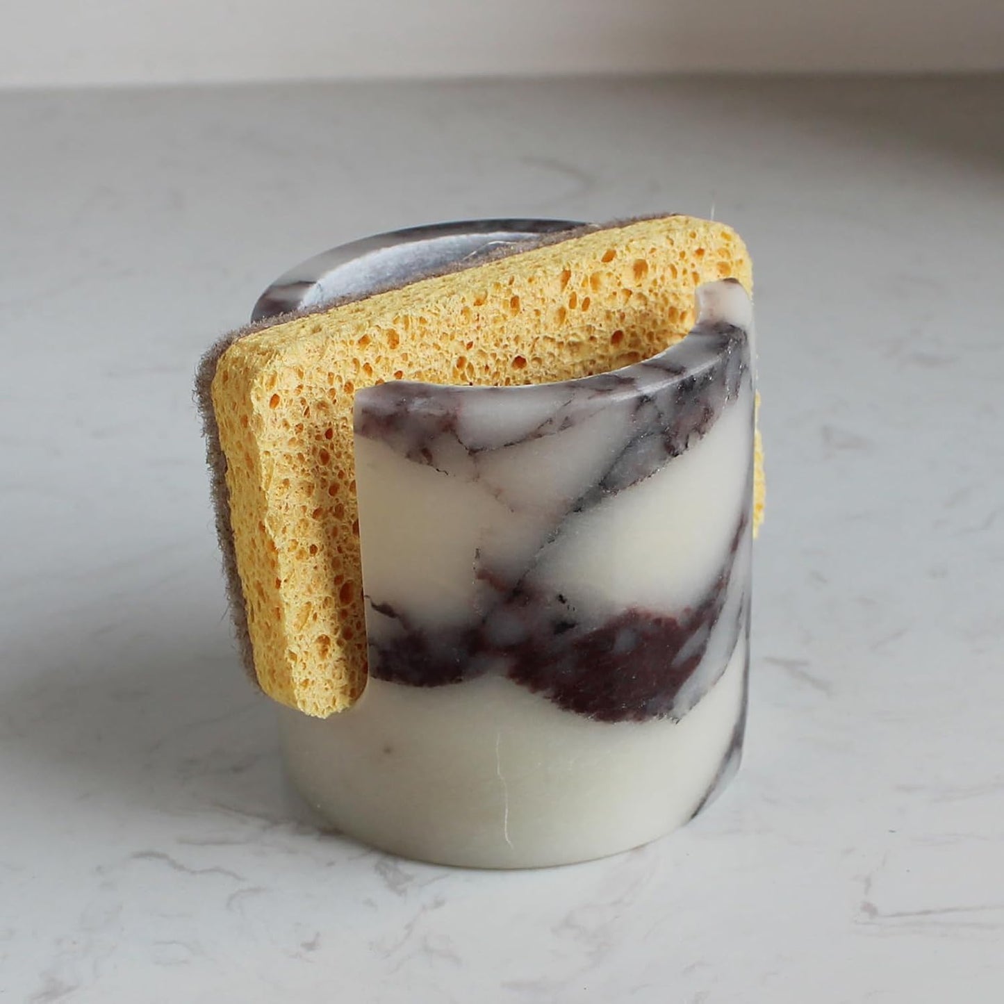 Natural Calacatta Viola Marble Sponge Holder for Kitchen Counter