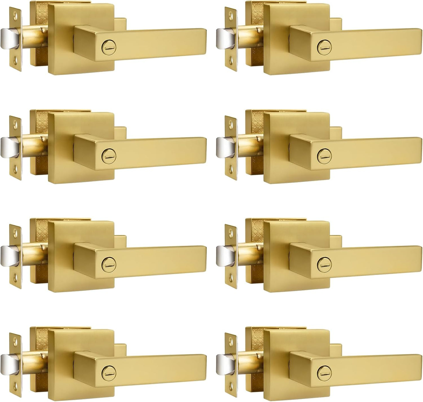 Probrico Gold Privacy Door Handle Lockset for Modern Interiors