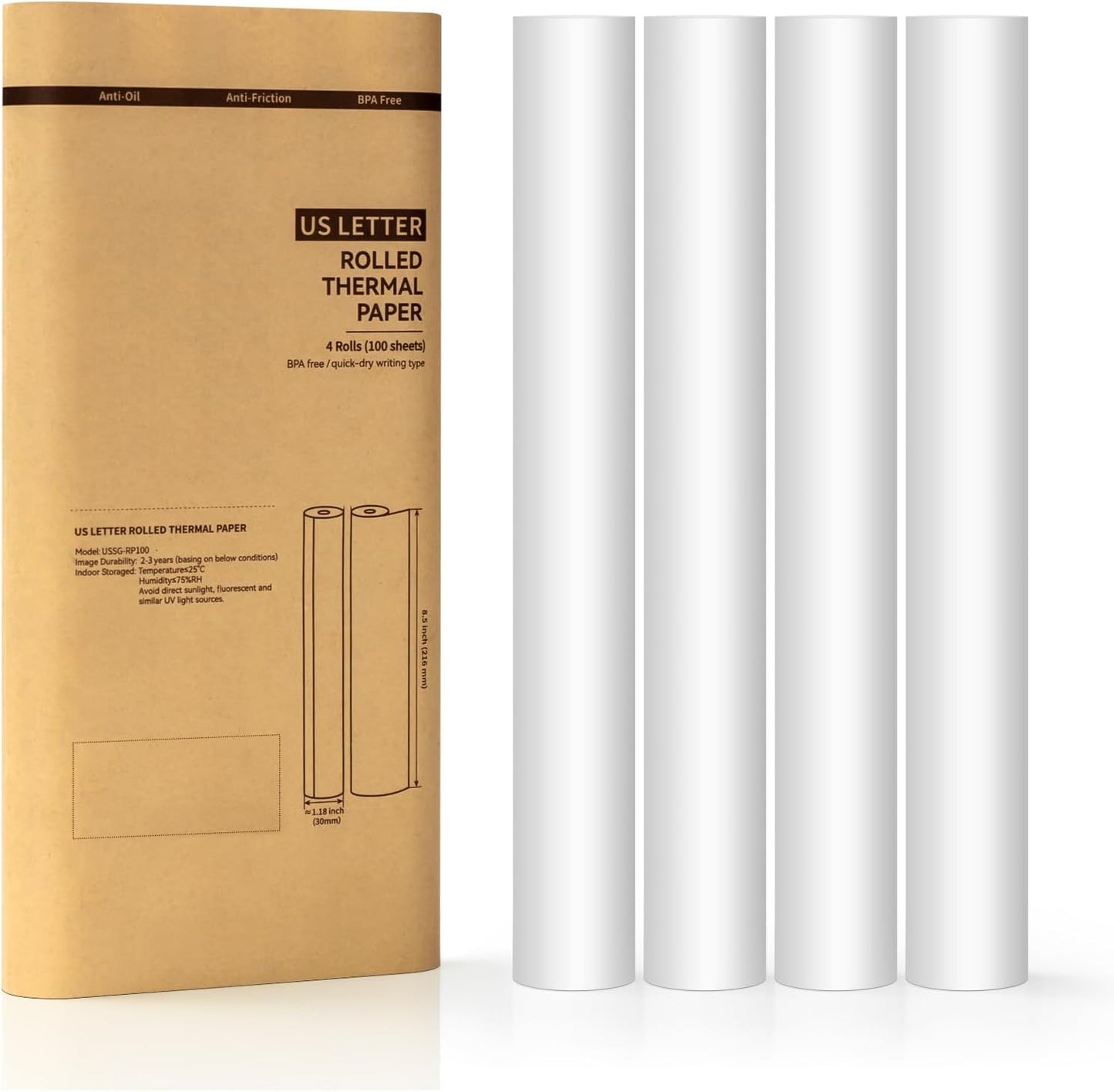 Fast Dry Thermal Paper | Gloryang Compatible | 8.5x11'' US Letter