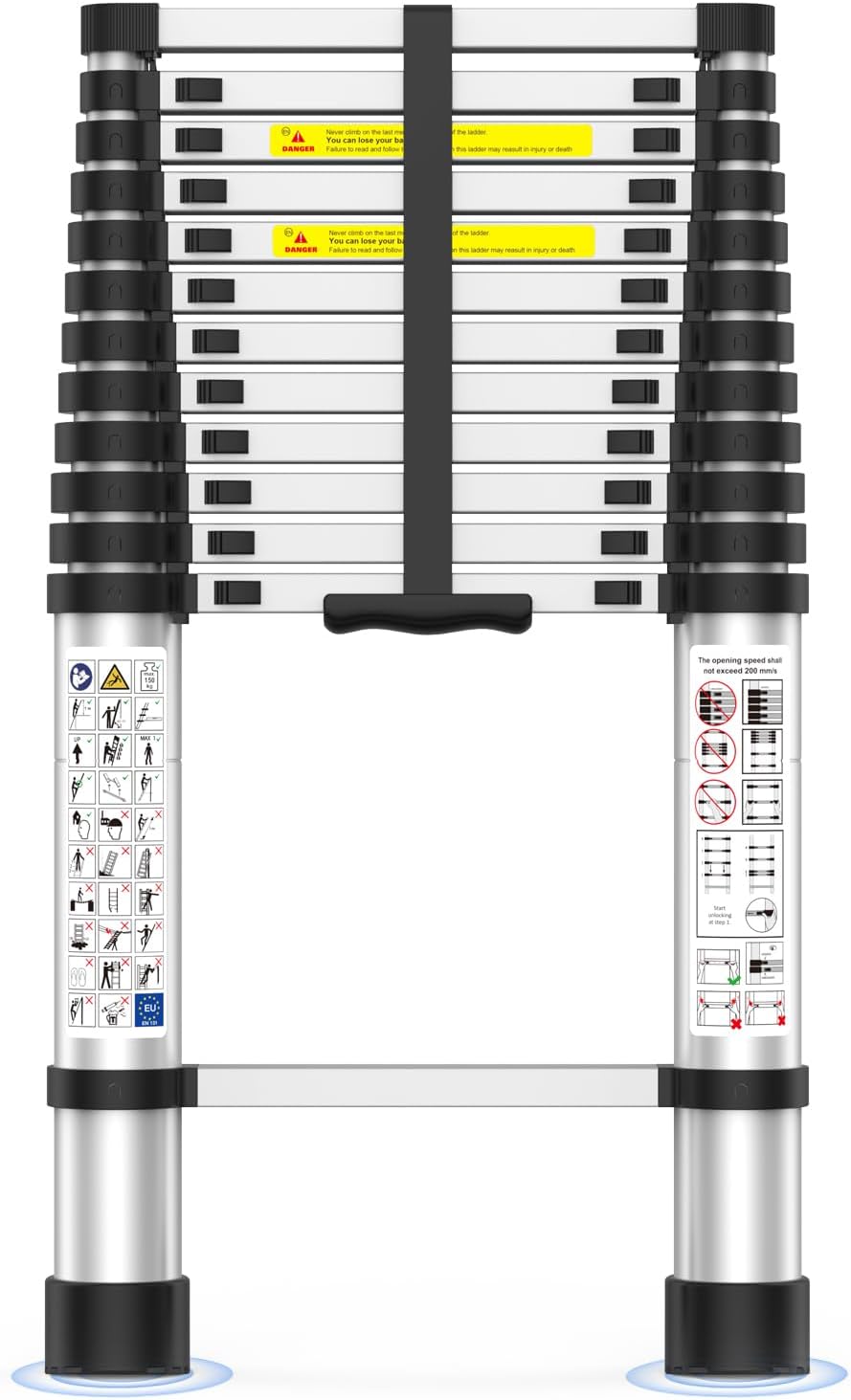 Telescoping Ladder 12.5 FT Heavy Duty for RV and Outdoor Work