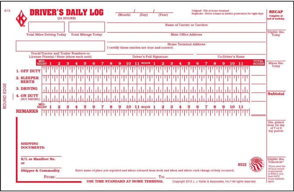 Driver Daily Log Book 25-pk. for Easy Vehicle Inspection Reports