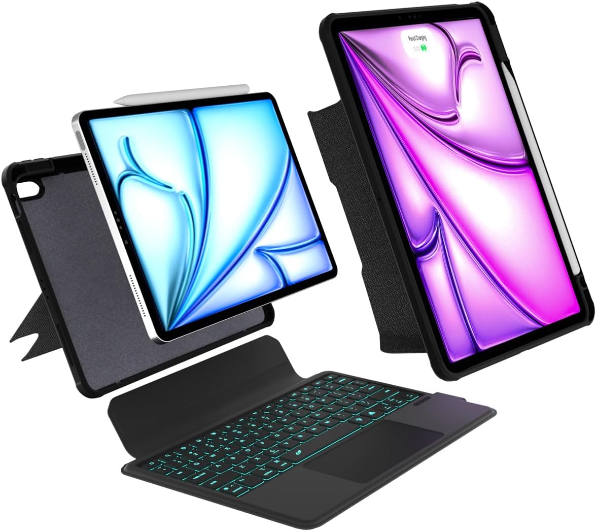 Keyboard Case Compatible for iPad 12.9 with Bluetooth Trackpad