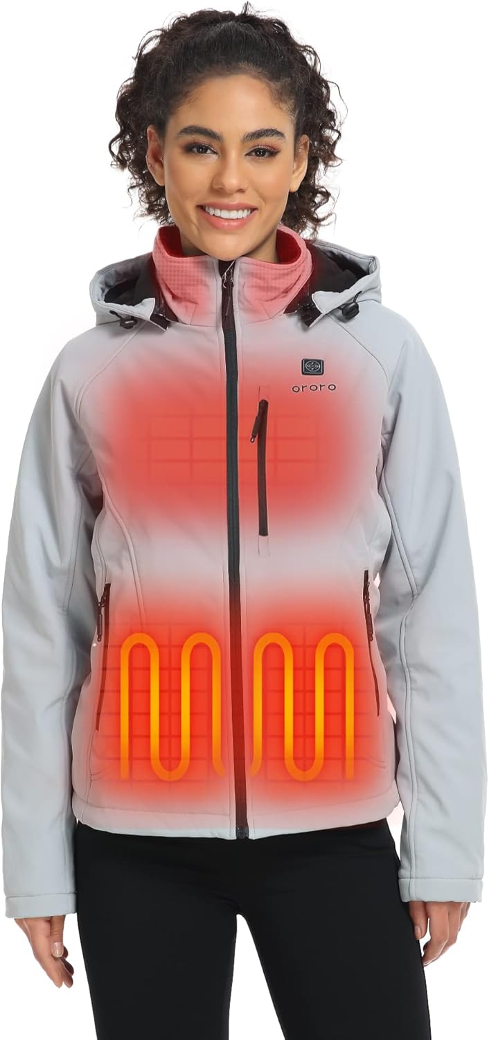 ORORO Women's Heated Jacket with 4-Zone Heating for Comfort