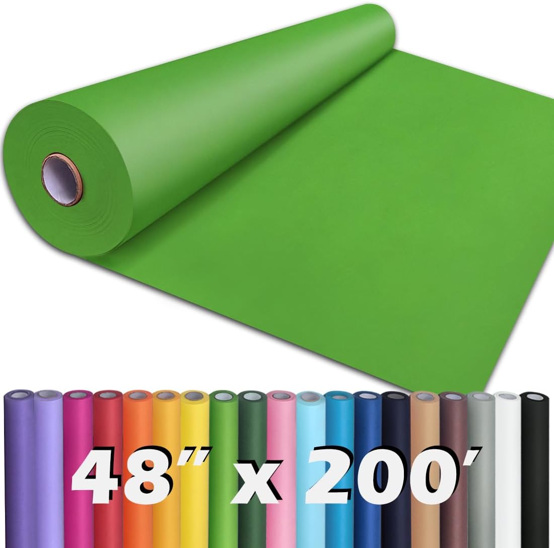 PerkHomy 48in x 200ft Medium Green Kraft Paper Roll for Crafts