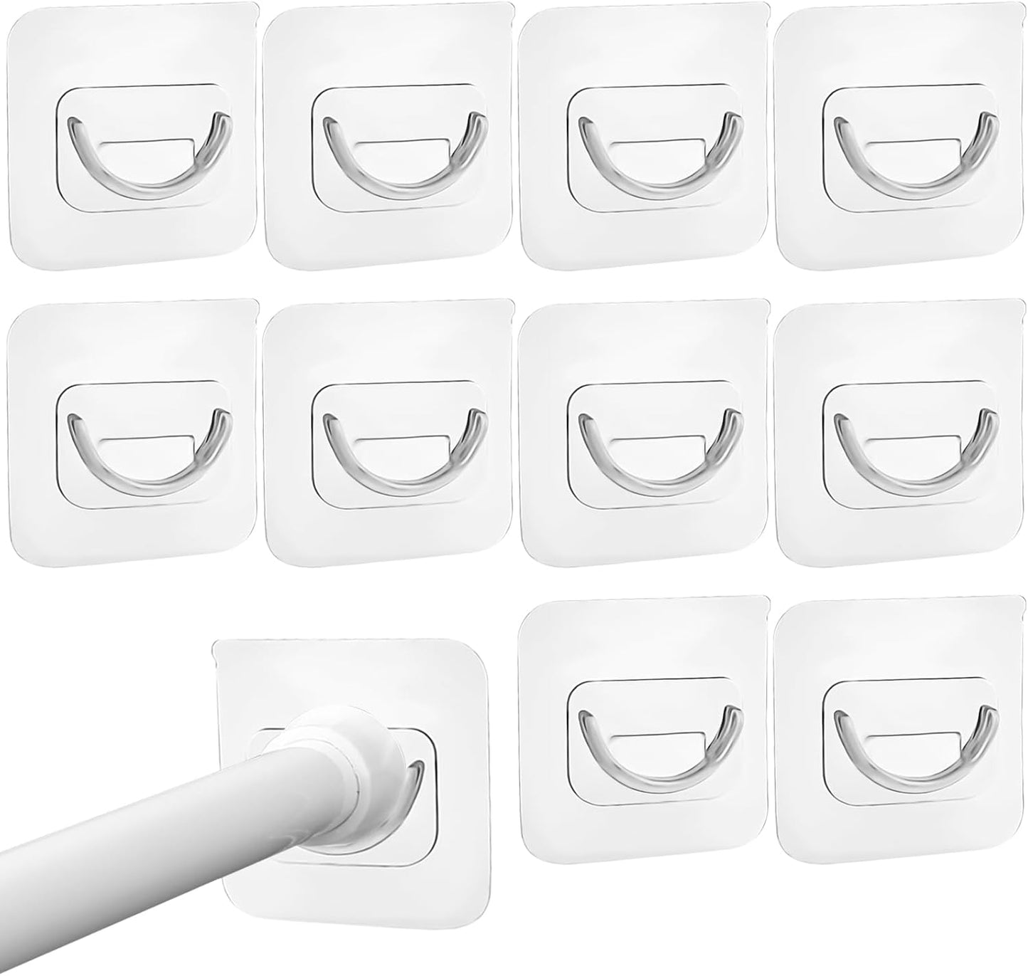 Adjustable Adhesive Curtain Rod Holder Set