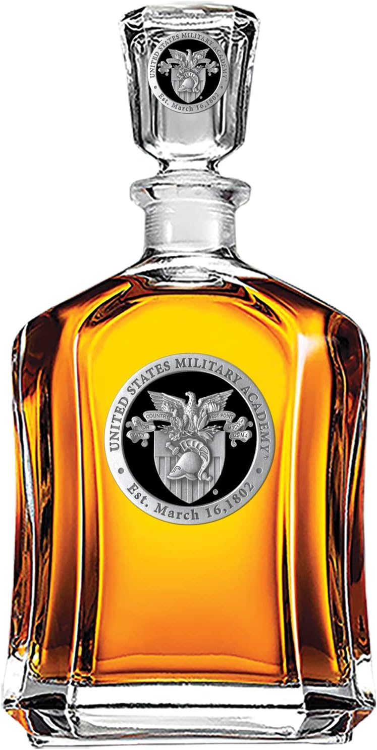 Heritage Pewter US Military Academy Crest Decanter for Whiskey