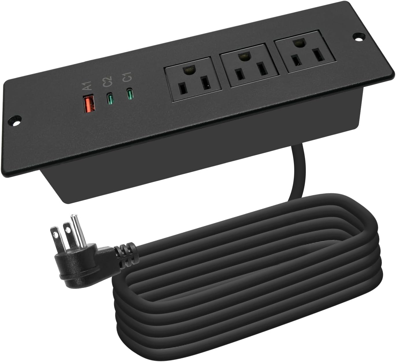 Recessed Power Strip USB C 65W for Fast Charging and Clean Setup
