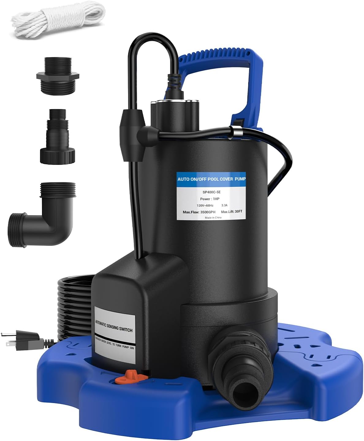 Automatic Pool Cover Pump - 1 HP 3500 GPH Water Pump