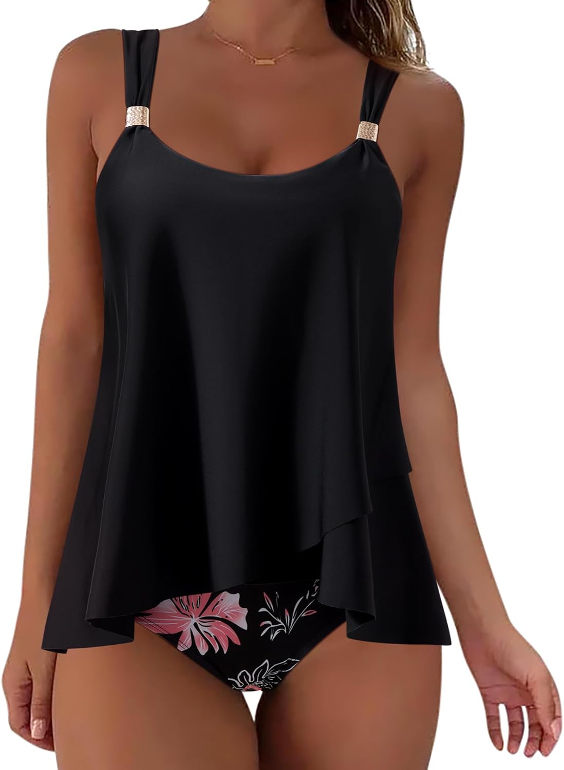 SUUKSESS Women Ruffle High Waisted Tankini Swimsuit Review
