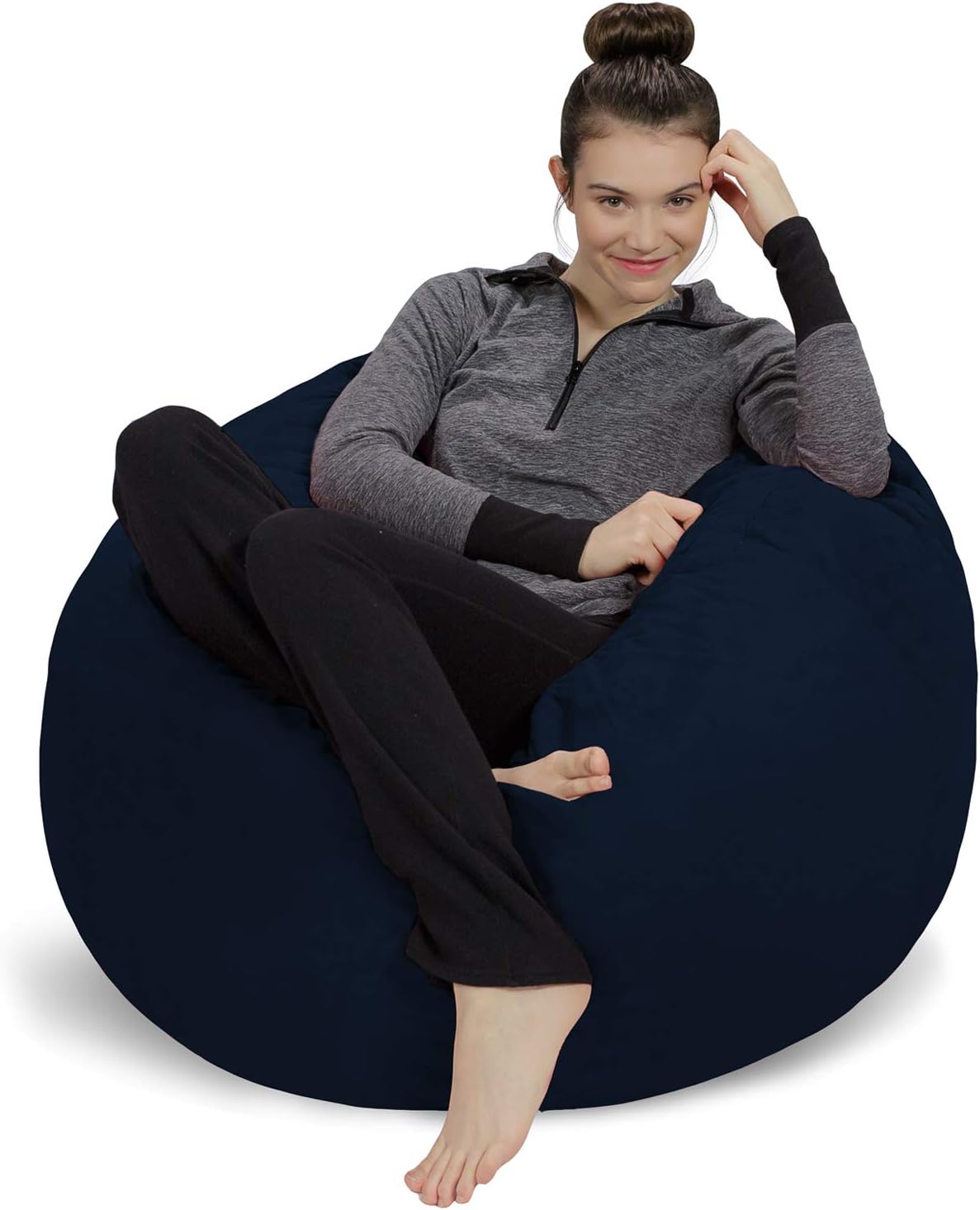 Ultra Plush Navy Memory Foam Bean Bag - 3ft