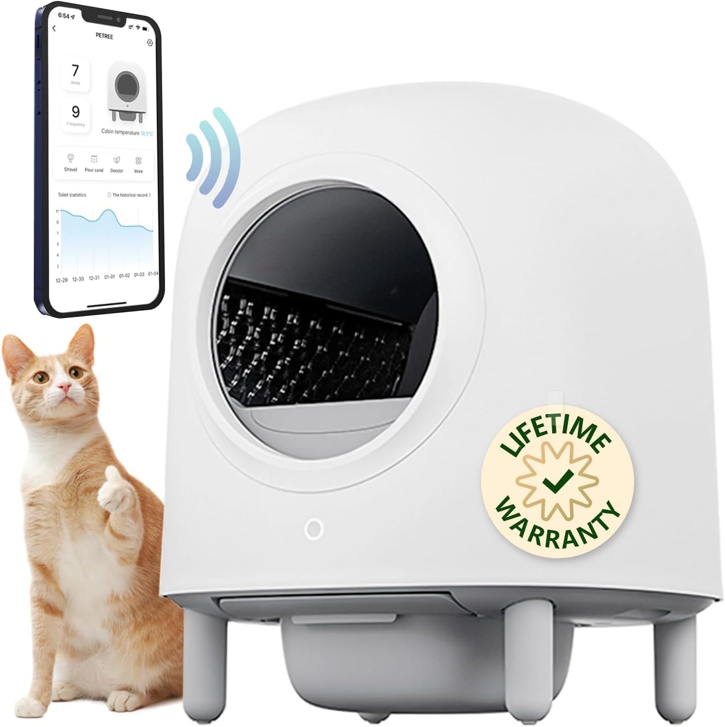 Self Cleaning Cat Litter Box with APP Control for Easy Care