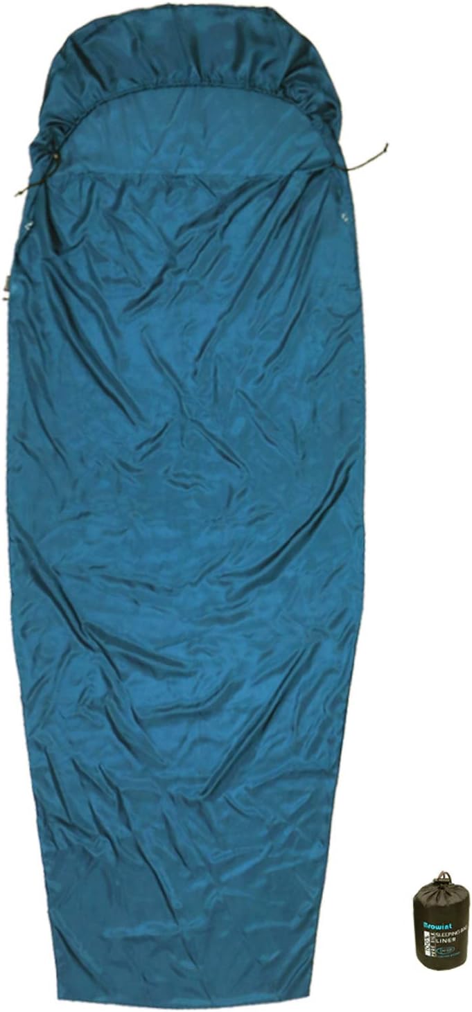 BROWINT Silk Sleeping Bag Liner - Extra Wide, Lightweight Travel Sheet