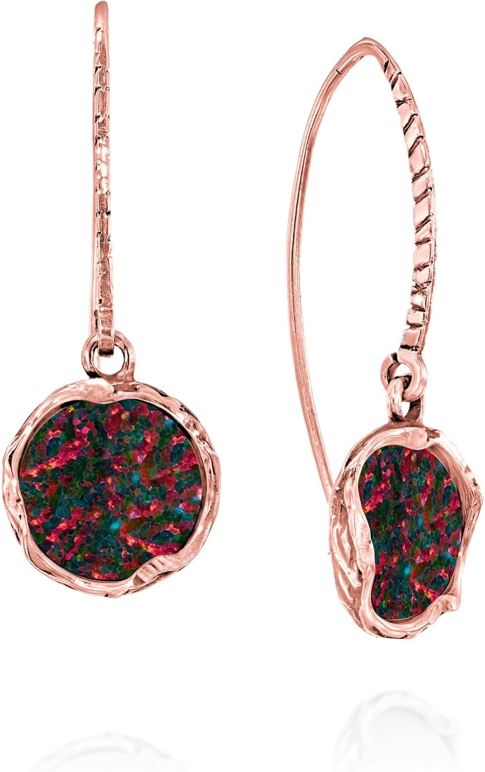 14K Rose Gold Plated Gemstone Dangle Earrings for Women