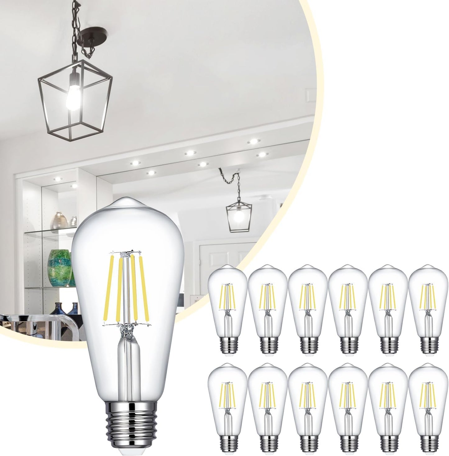 ST19 LED Bulb 6W Equivalent 60W Dimmable 4000K Neutral White