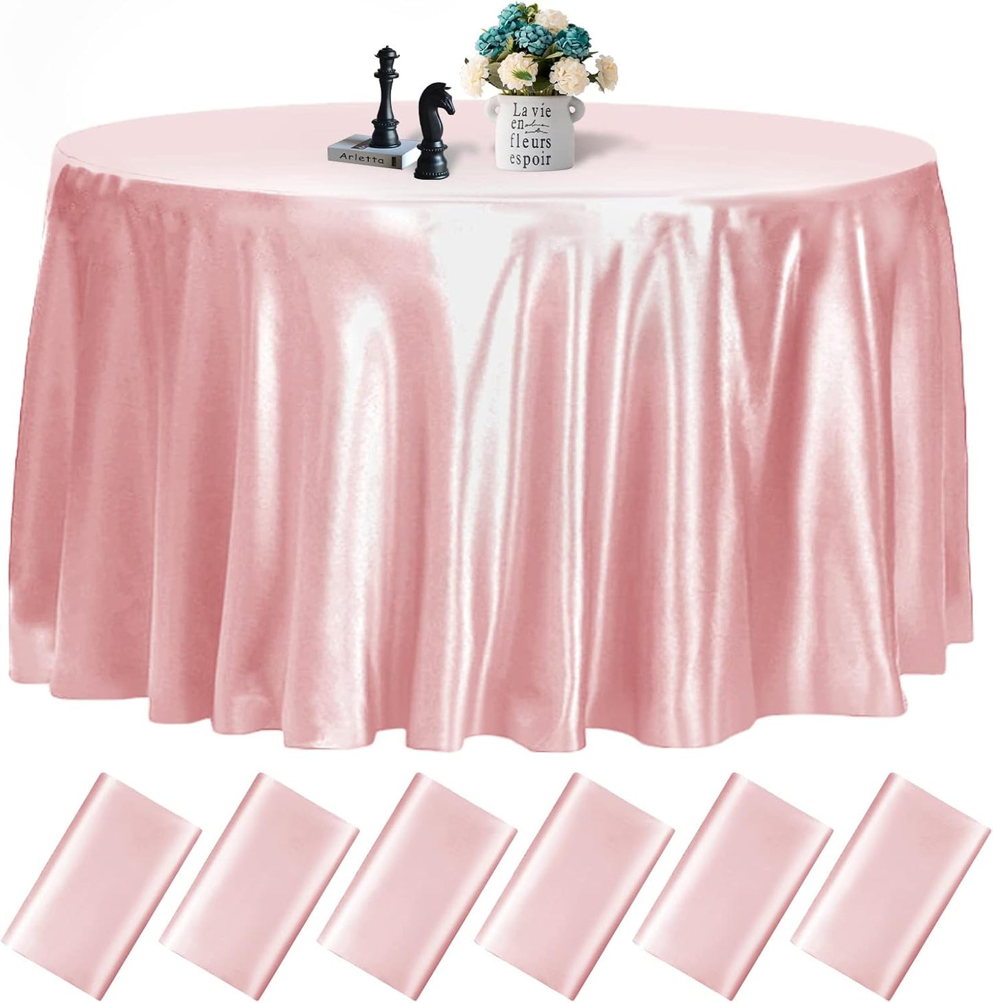 Premium 108 Inch Rose Gold Round Tablecloths for Events