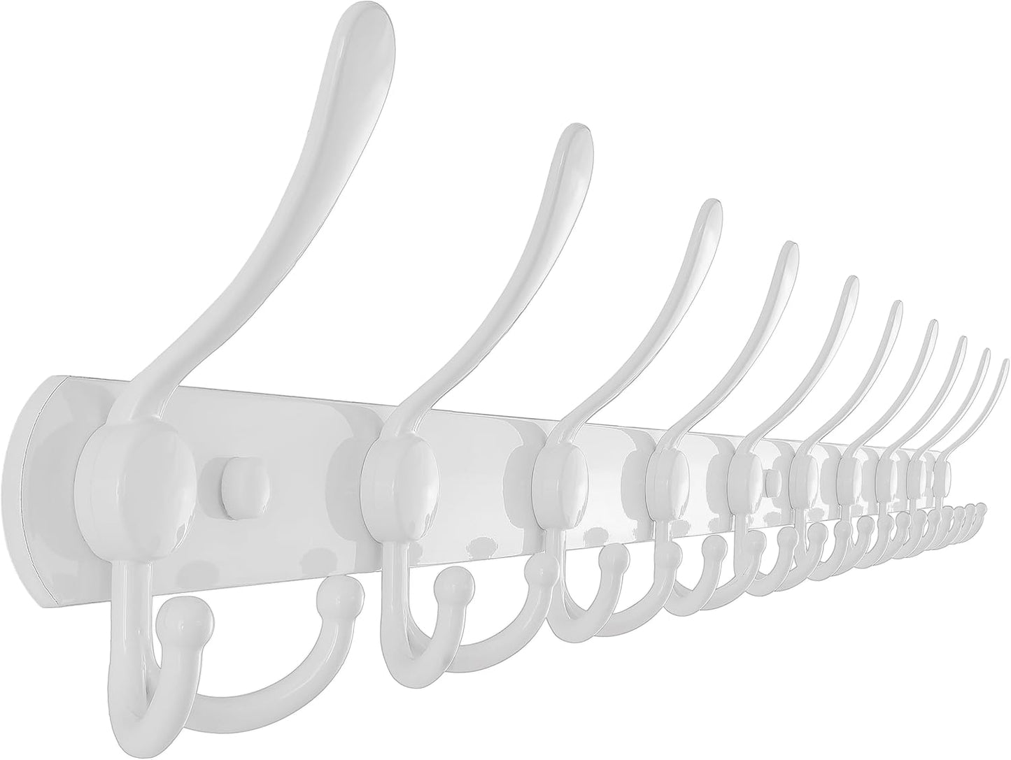 Dseap Coat Rack Wall Mount - Heavy Duty 10 Tri-Hooks for Entryway