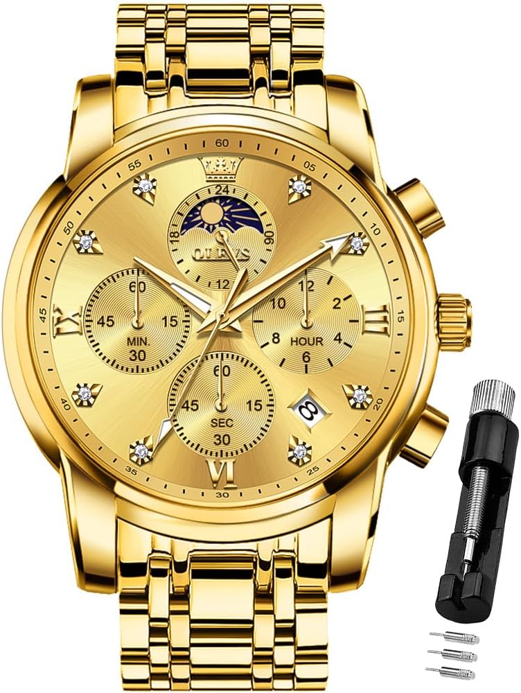 OLEVS Men's Diamond Business Dress Watch for Elegant Style