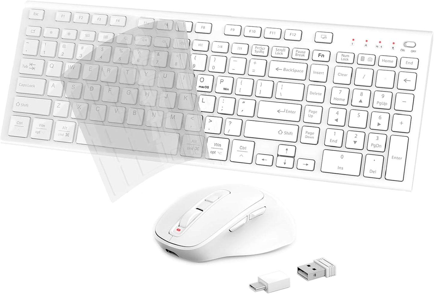 Silent Rechargeable Wireless Keyboard Mouse Combo for Windows & macOS