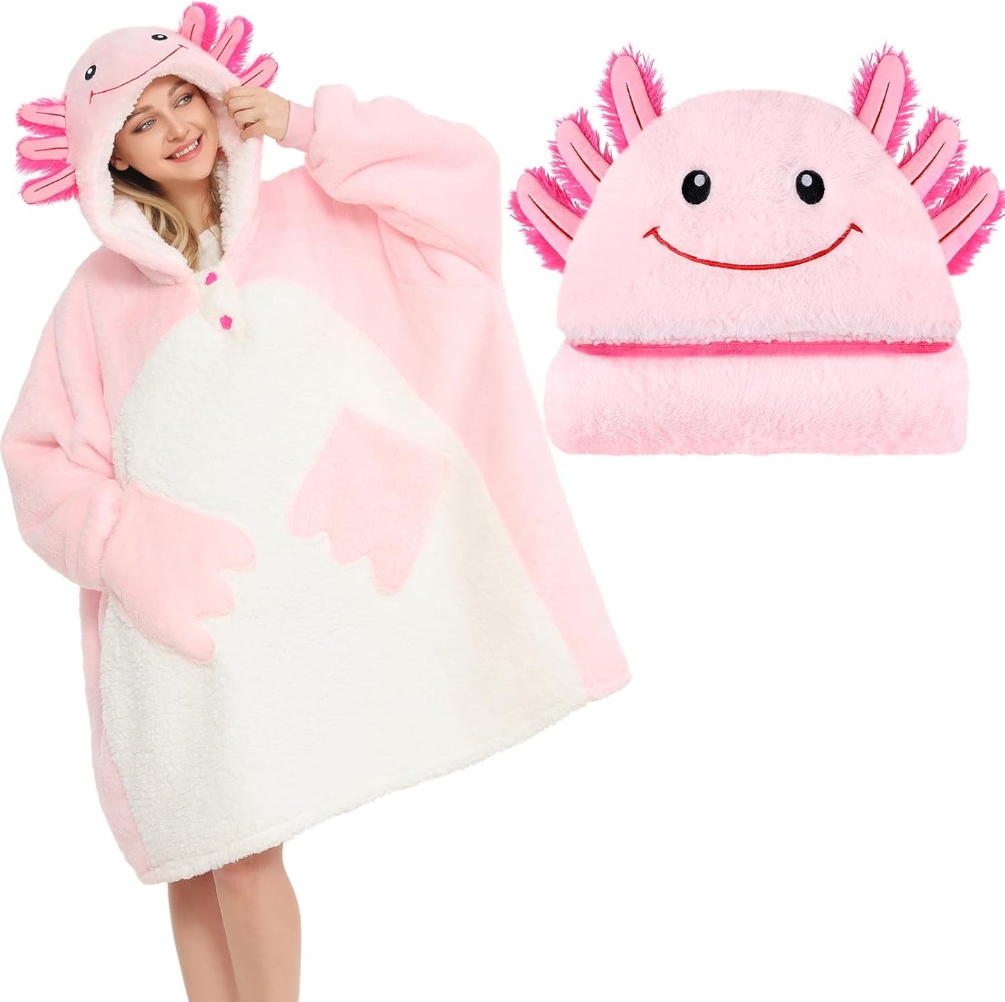 Cozy Axolotl Hoodie: Ultra Warm Plush Bliss