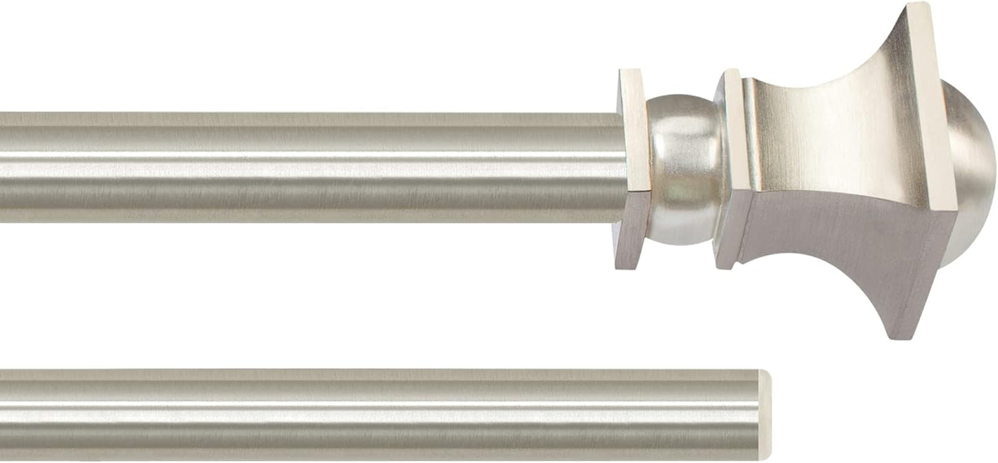 Adjustable Double Curtain Rod 72-144 Satin Silver - Stylish Dressing Solution