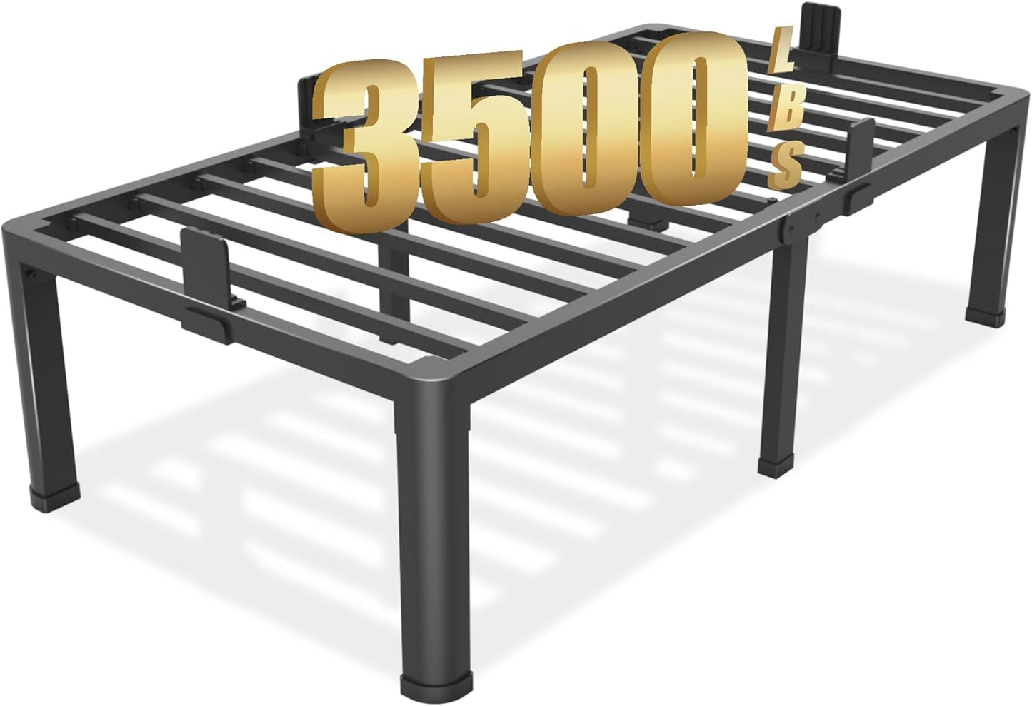 18 Inch Twin Bed Frame with Heavy Duty Metal Platform Design