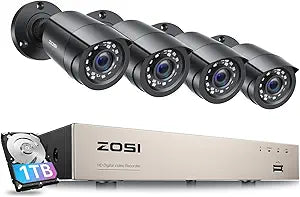 ZOSI 8CH 1080P Home Security Cameras System with Night Vision