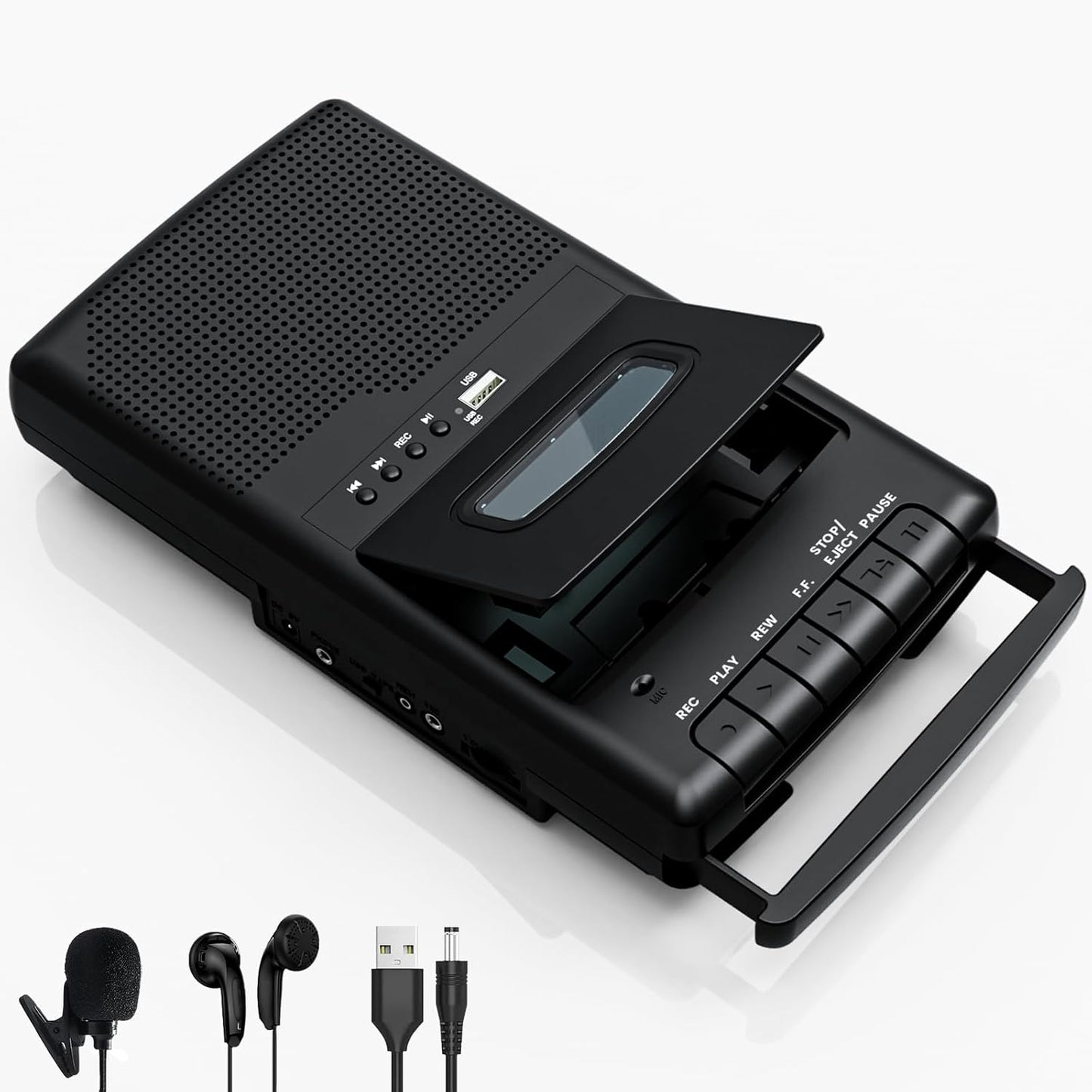 Cassette Players Recorder with USB Conversion and Built-in Mic