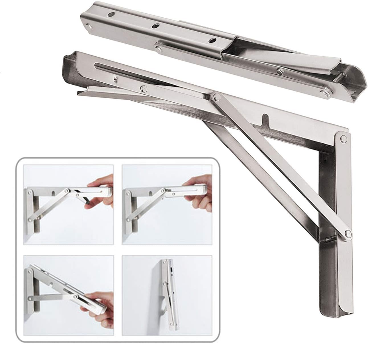 CLT 24in Folding Shelf Brackets for Heavy Duty Space Saving