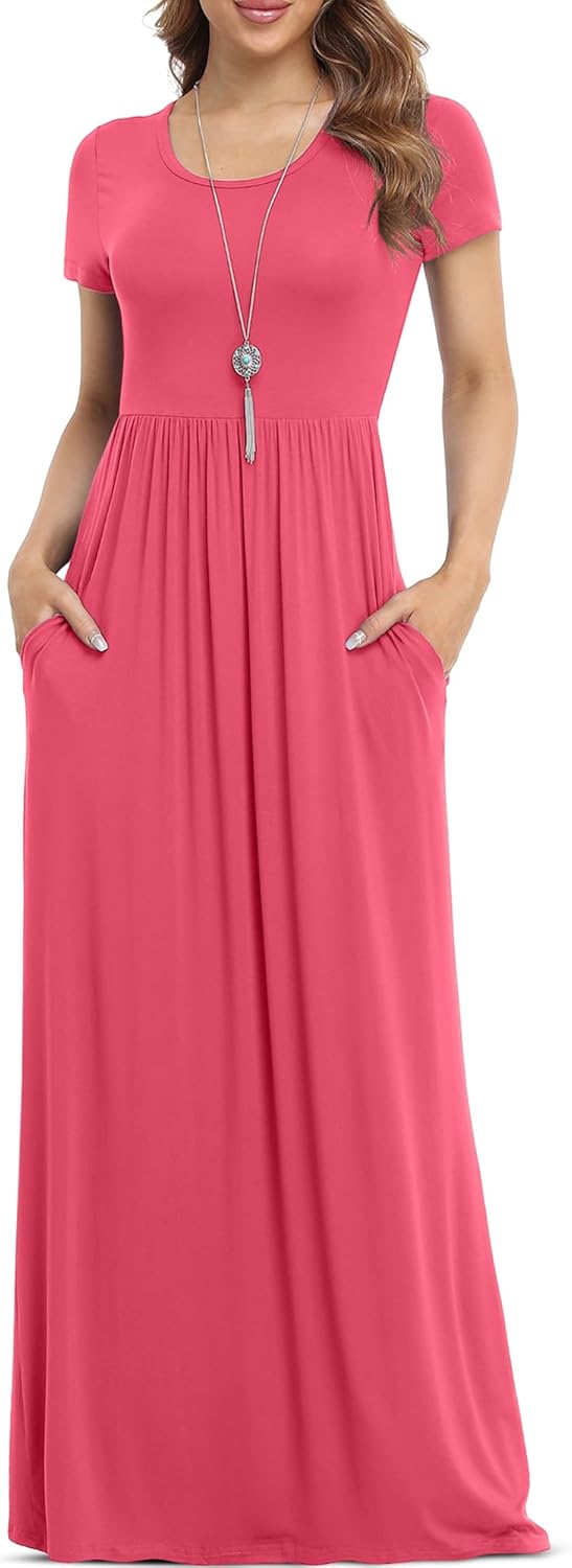 VIISHOW Women's Casual Maxi Dresses with Pockets for Summer