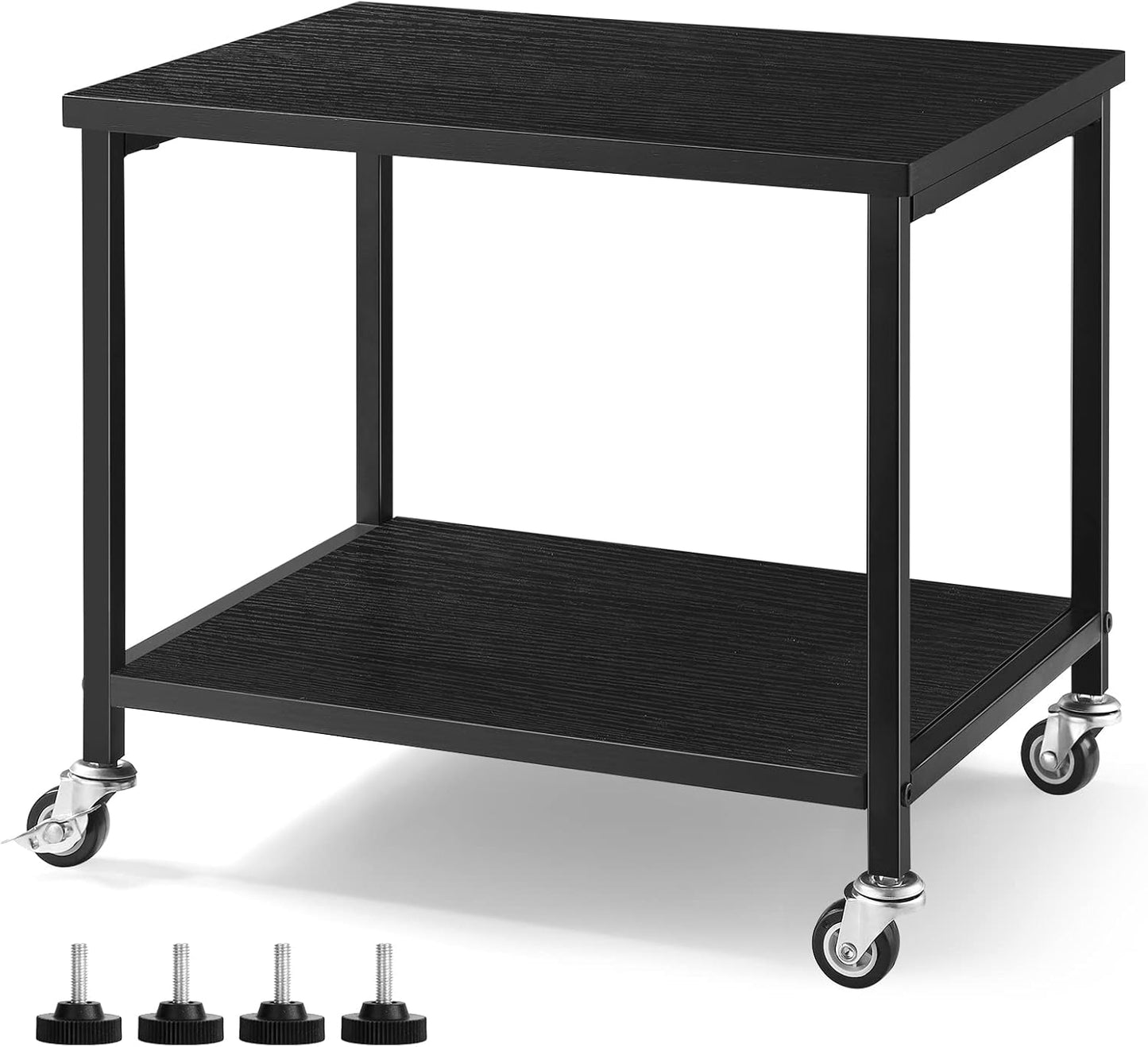 Compact Printer Stand with Lockable Wheels - Organize Efficiently!