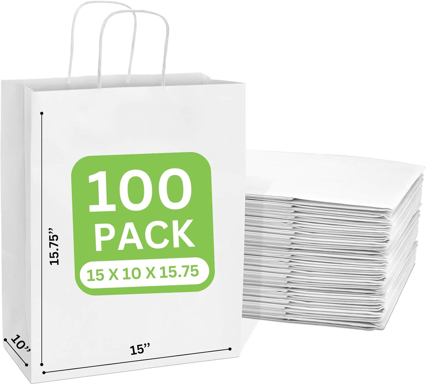 JET PAPER BAGS Large White Paper Bags for All Occasions