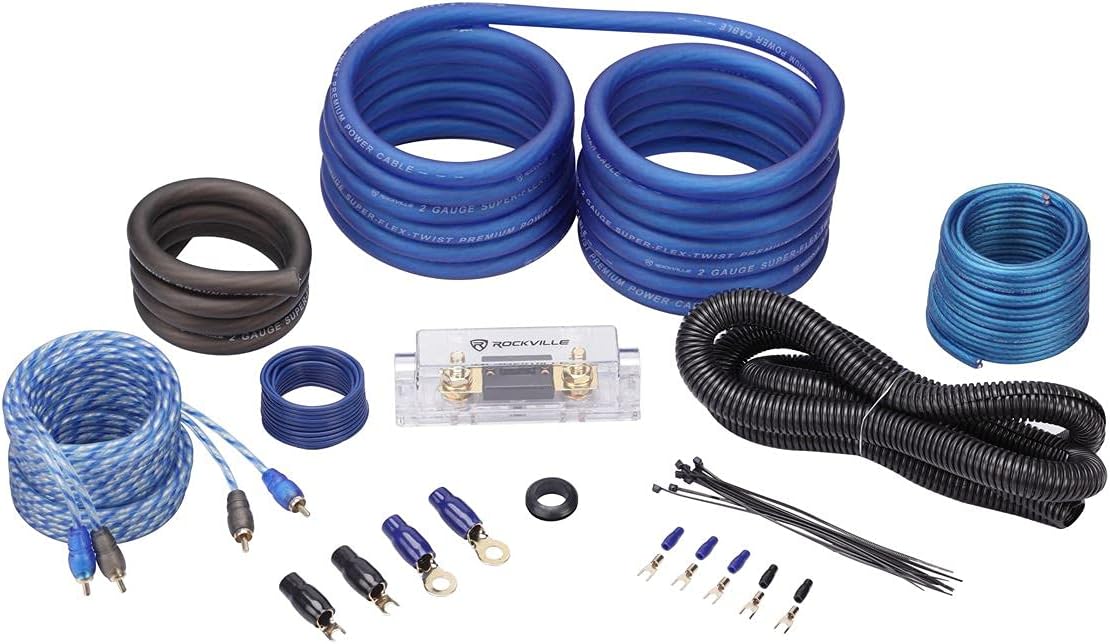 Rockville RWK21 2 Gauge Amplifier Wiring Kit for Car Audio Systems