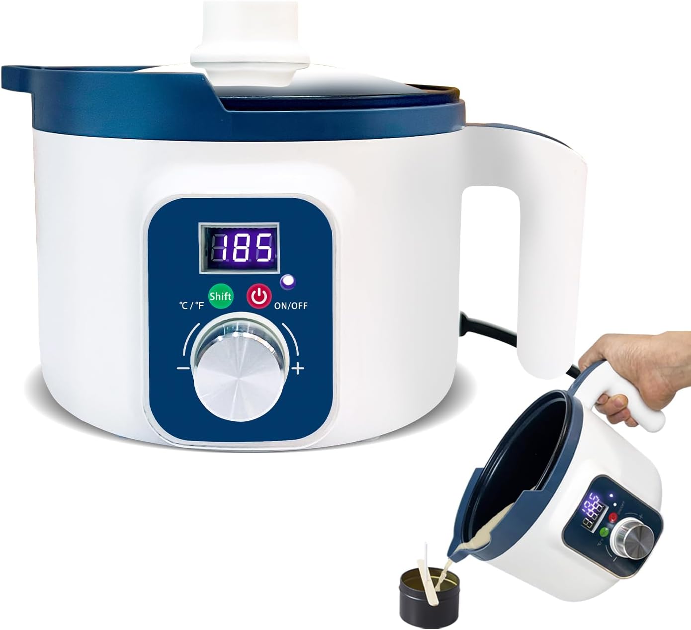 KQU Electric Wax Melting Pot for Candle Making with Display