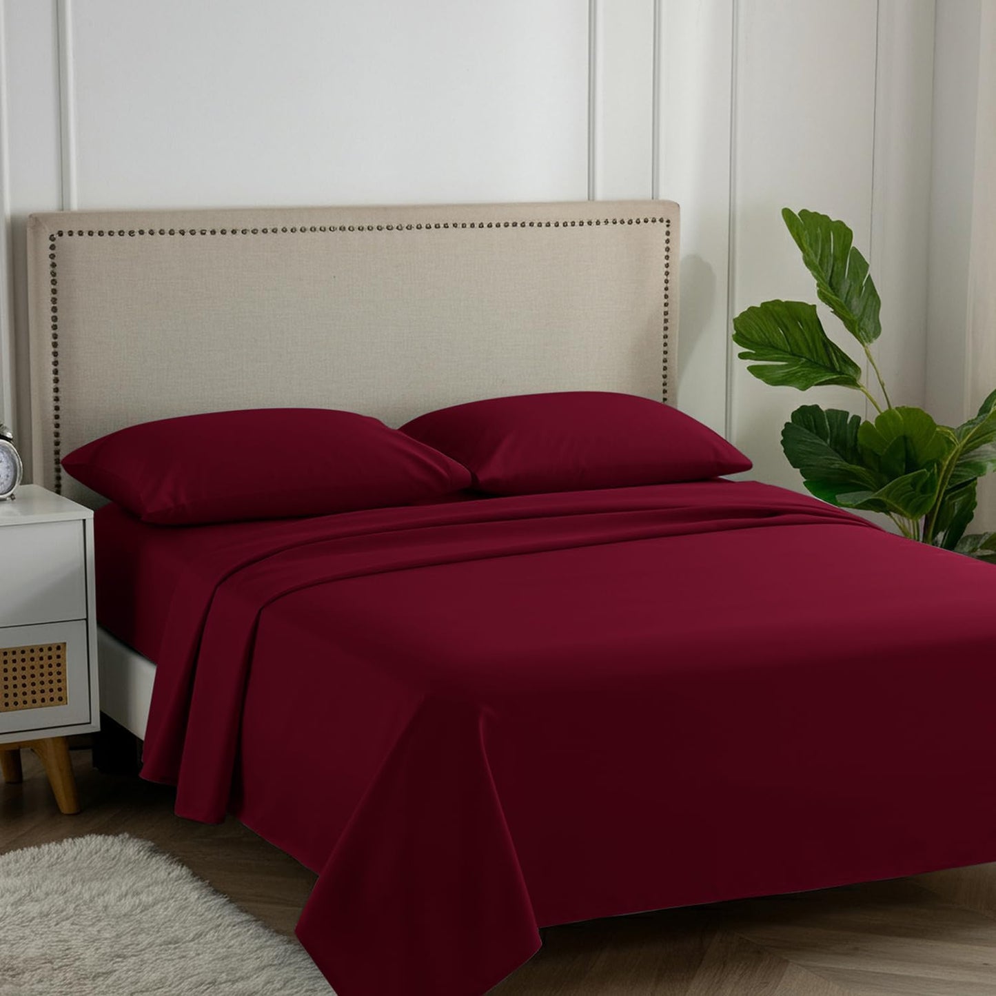 Luxurious 100% Egyptian Cotton King Size Sheets Set for Comfort