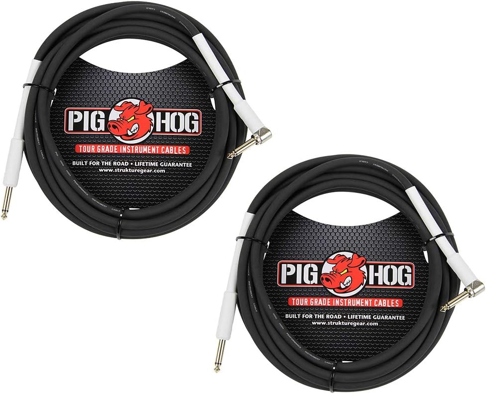 Pig Hog 18.6' High Performance Instrument Cable Black - 2 Pack