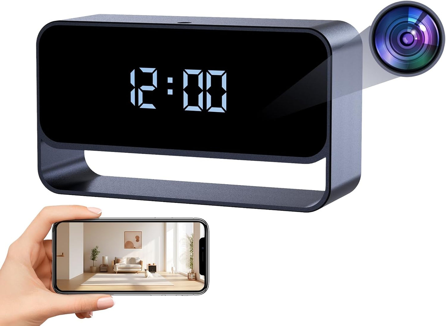 Hidden Camera Clock with FHD 1080P Wireless Secret Cam