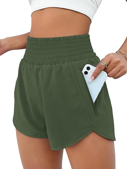 BMJL Women's Athletic High Waisted Running Shorts with Pockets