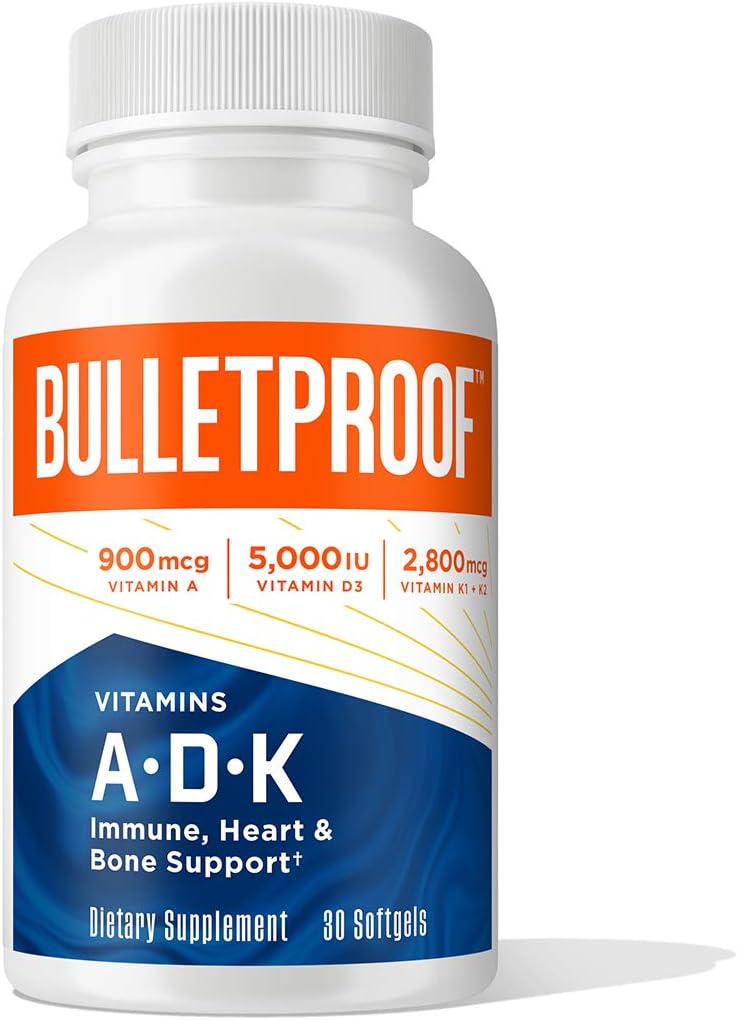 Bulletproof Vitamins A-D-K Softgels for Heart and Bone Health