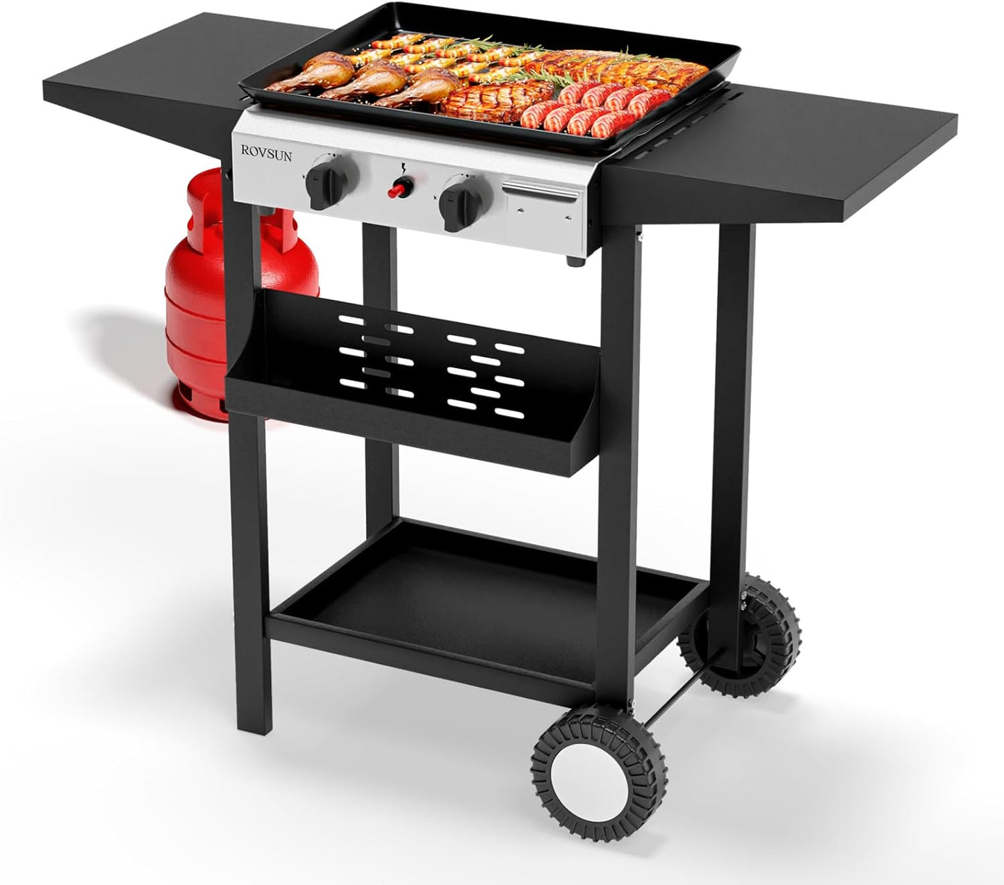 ROVSUN 2 Burner Portable Propane Griddle for Outdoor Cooking