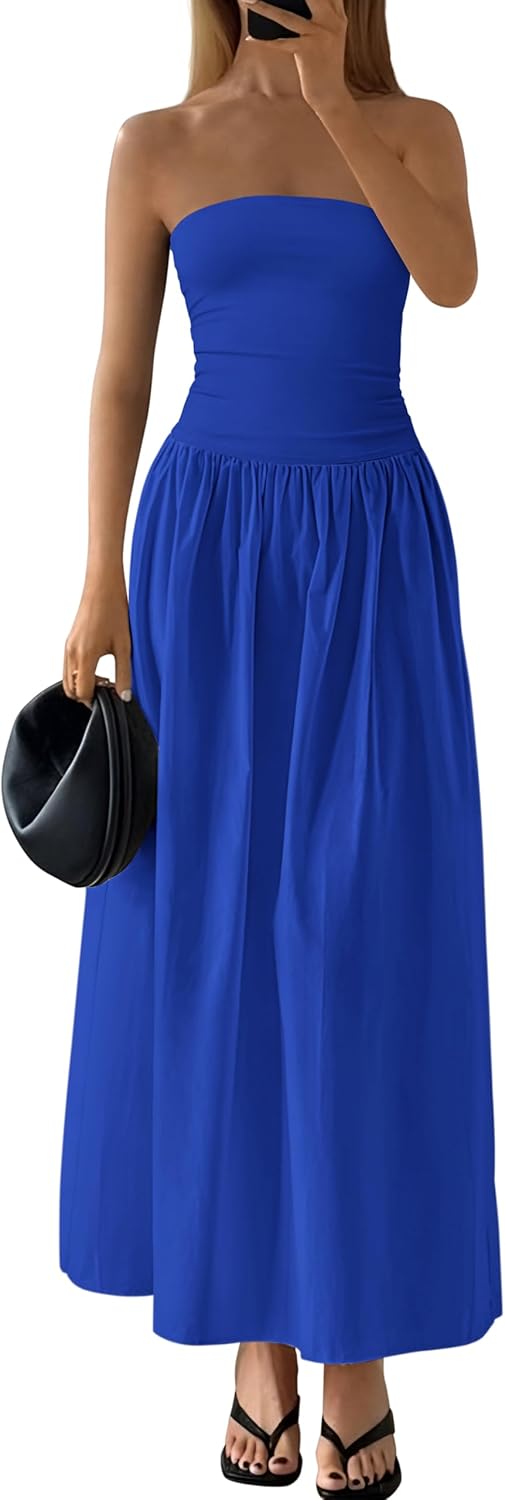 Elegant Strapless Maxi Dress for Women - Perfect Summer Style