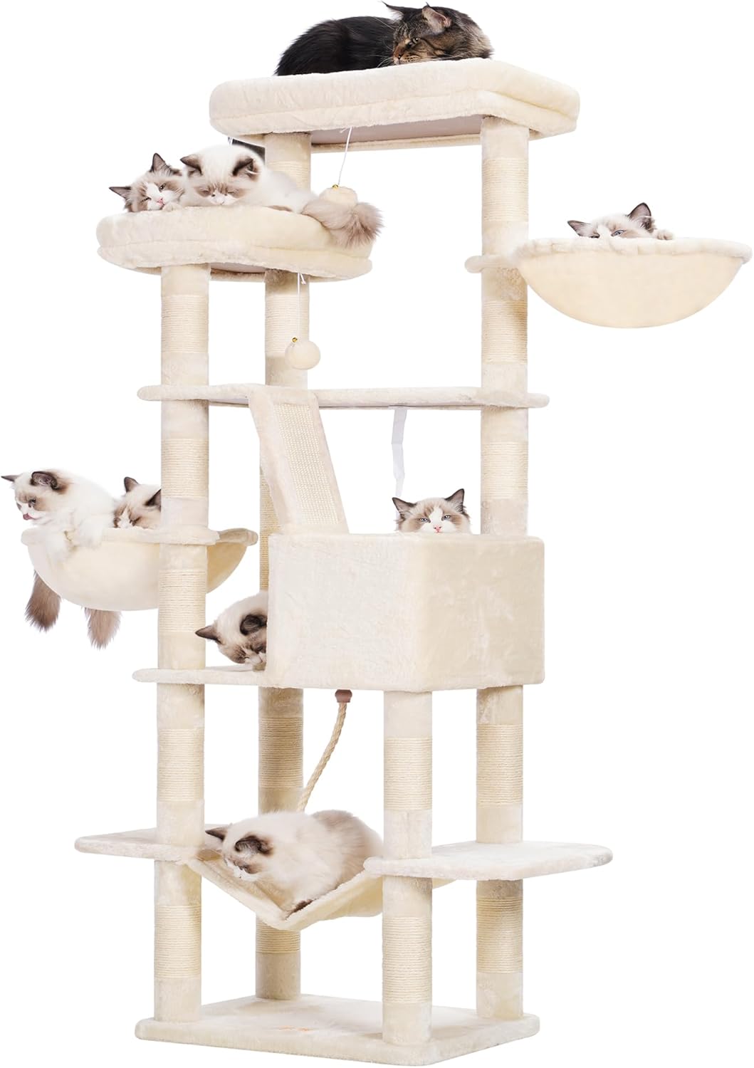 Heybly Cat Tree 68 inch Multi-Level Tower for Indoor Cats