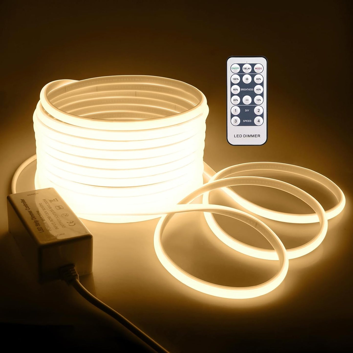 COB LED Rope Lights Outdoor Waterproof 82ft for Bright Spaces