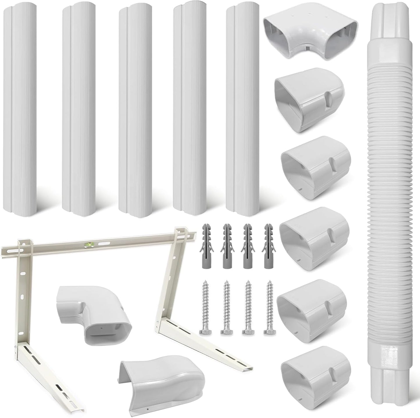Universal Mini Split Kit: Line Set Cover & Wall Bracket - Easy Install for Any Mini Split System! (3 x 10 ft)