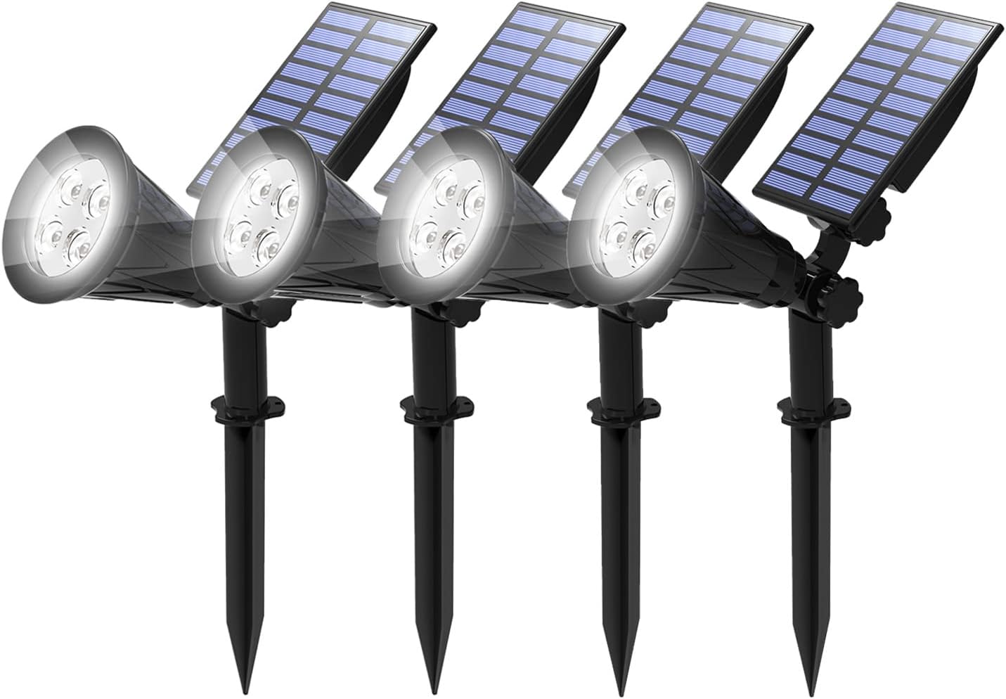T-SUN Solar Spotlights - 4 LED Waterproof Outdoor Lights for Garden